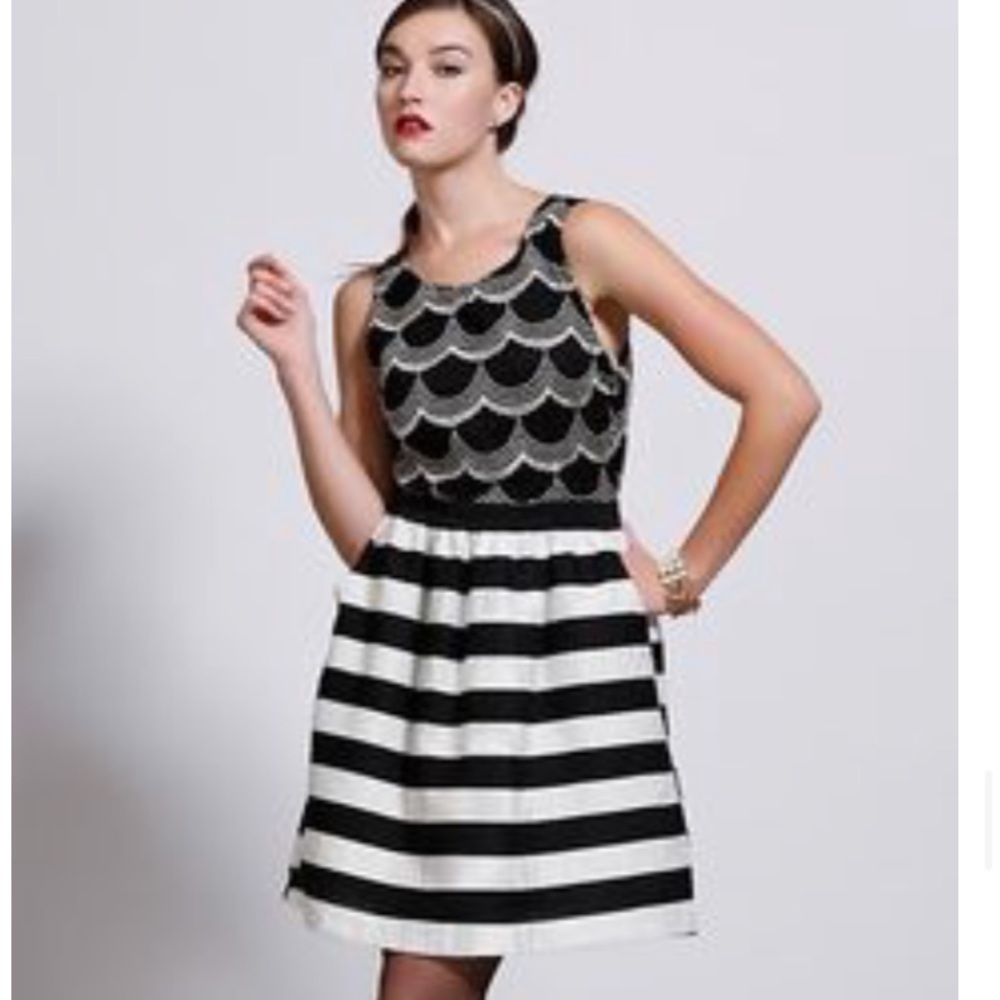 Embroidered striped dress - ModCloth